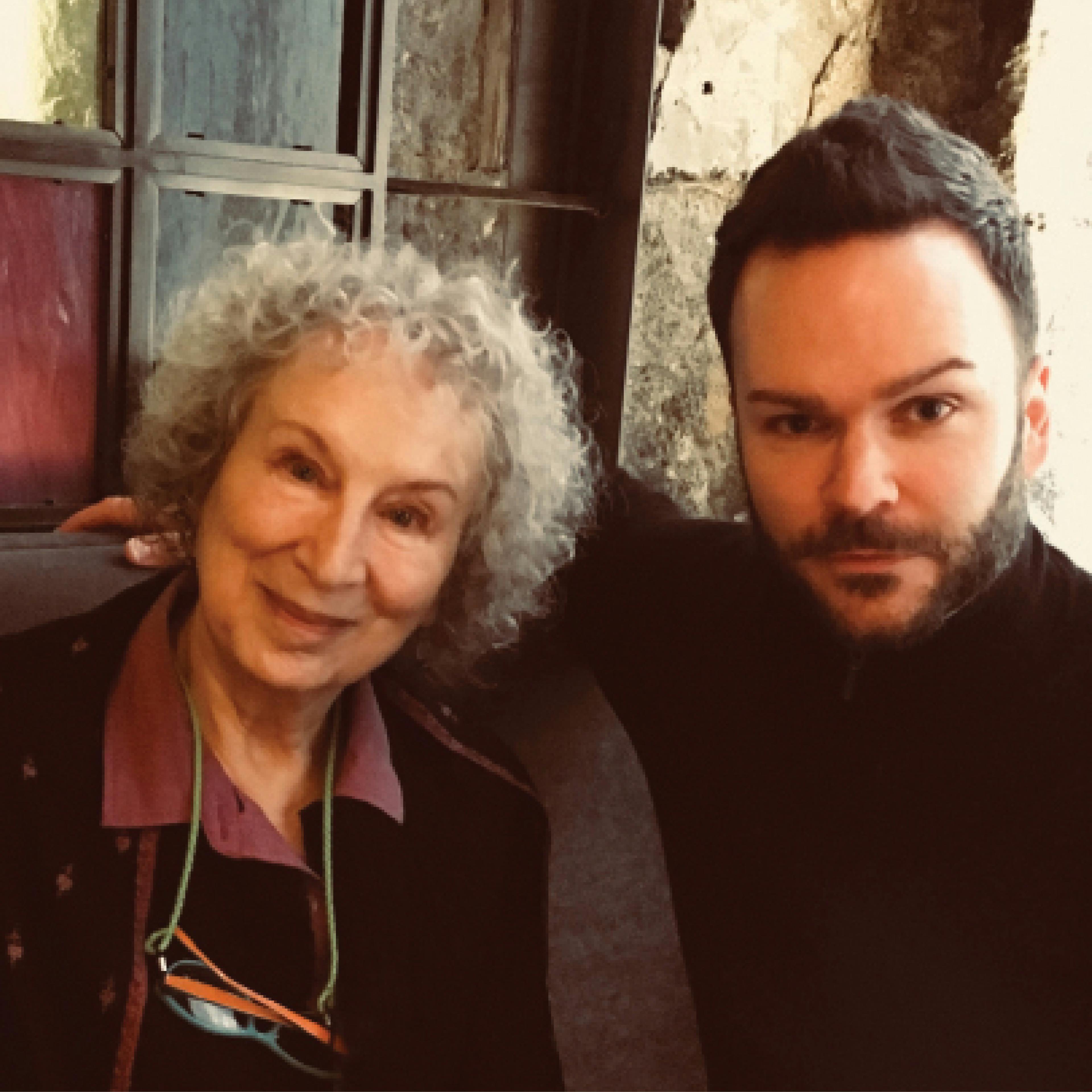 Joshua meets with author Margaret Atwood (left) for the first time in New York City. PHOTO COURTESY OF JOSHUA HOPKINS.